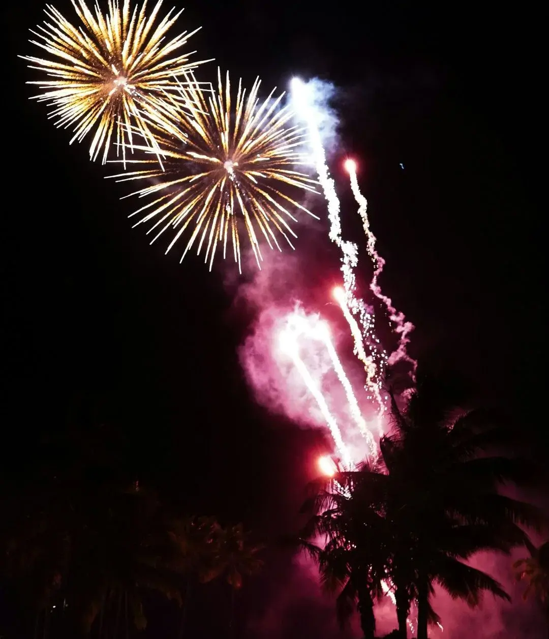 Friday night fireworks over the ocean